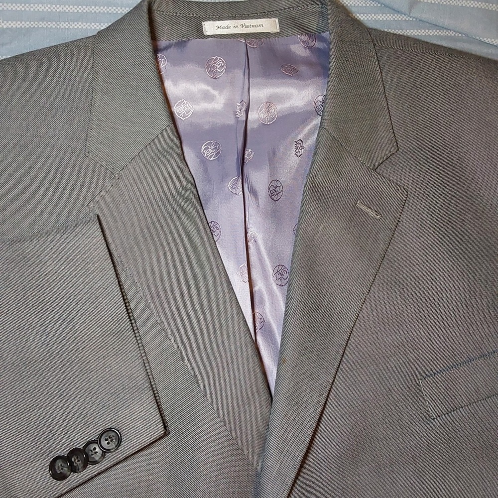 Sean John Men's 50R Sport Coat Designer Blazer Gray Double Vented